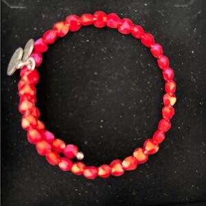 ALEX AND ANI RETIRED RED CRYSTAL WRAP Elegant Red Beaded Bracelet